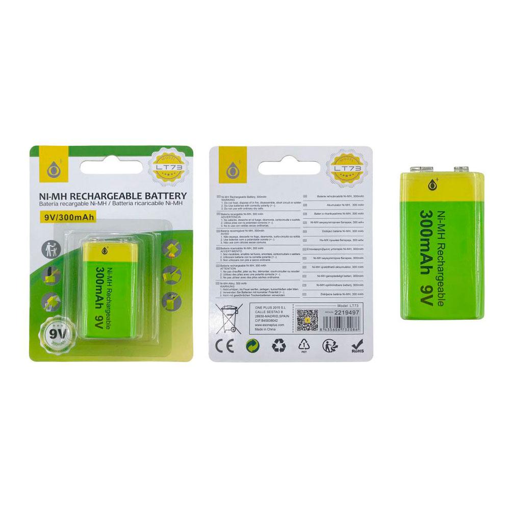 Pila recargable 9v LT73 / Ni-MH / 300 mAh / One+ / 2219497