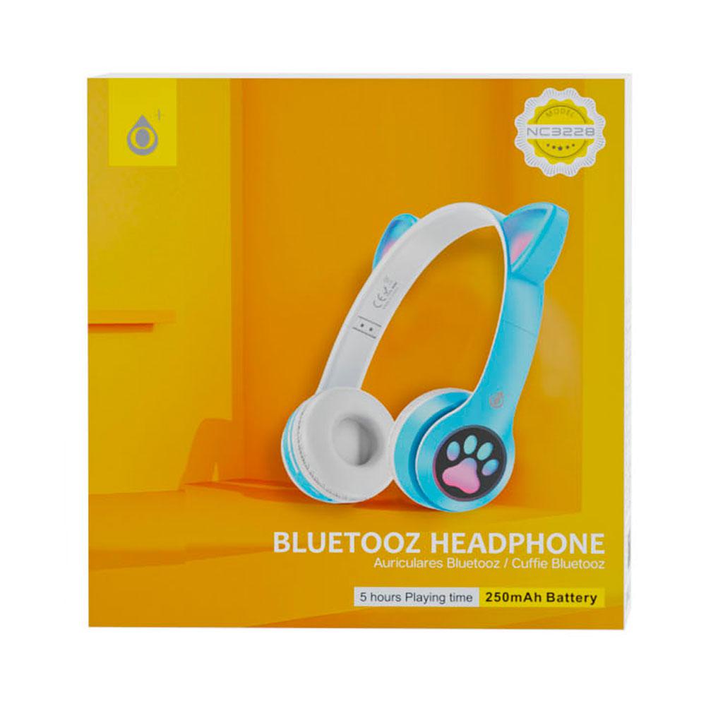 Auriculares Bluetooth Nc3228 Orejas de Gato Azul / 250Mah / MP3 / Fm / MicroSd / Iluminacion Led / One+ - Imagen 3