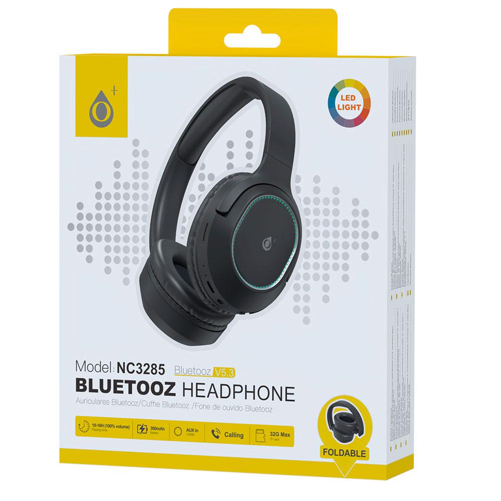 Auriculares Bluetooth 5.3 NC3285 / Mp3 / MicroSD / FM / Iluminacion Led / Negro / One+ / 2302852 - Imagen 2