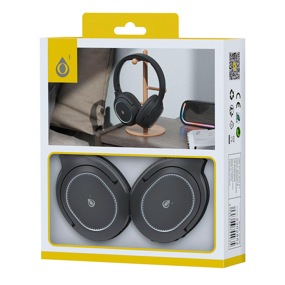 Auriculares Bluetooth 5.3 NC3285 / Mp3 / MicroSD / FM / Iluminacion Led / Negro / One+ / 2302852 - Imagen 3