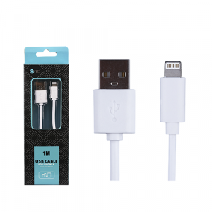 Cable datos USB 2.0 a Lightning IPhone 5-14 / 1m / 3.4a / AA101 / Blanco / One+