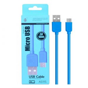 Cable datos USB 2.0 a Micro USB / 1m / 2a / as115 / Azul / ONE+