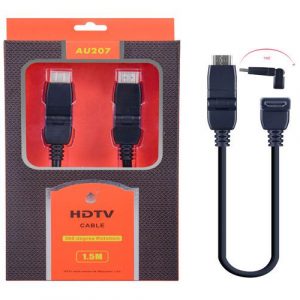 Cable HDMI 1.4  M/M / 1.5 metros / 4K / con rotacion 360 grados / au207