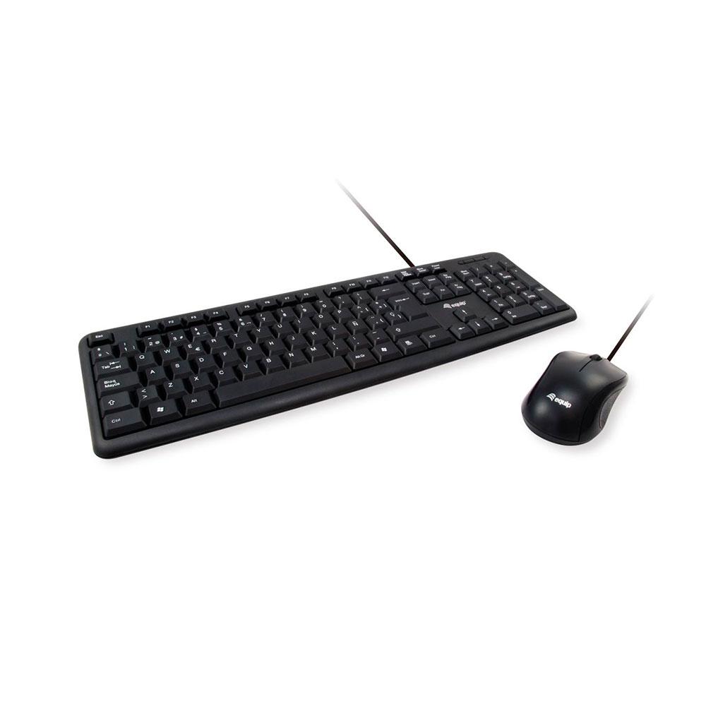 Combo teclado + raton usb life Equip / Negro / 245201