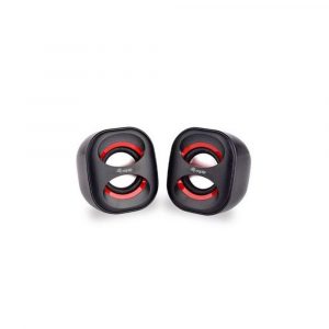 ÷ Altavoces 2.0 equip life mini 6w rms color negro y rojo jack 3.5 alimetancion usb"