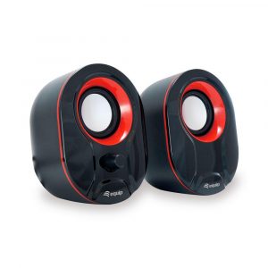 Altavoces 2.0 Equip Life 6w RMS Jack 3.5  Control de volumen / USB / Negro y rojo / 245332"