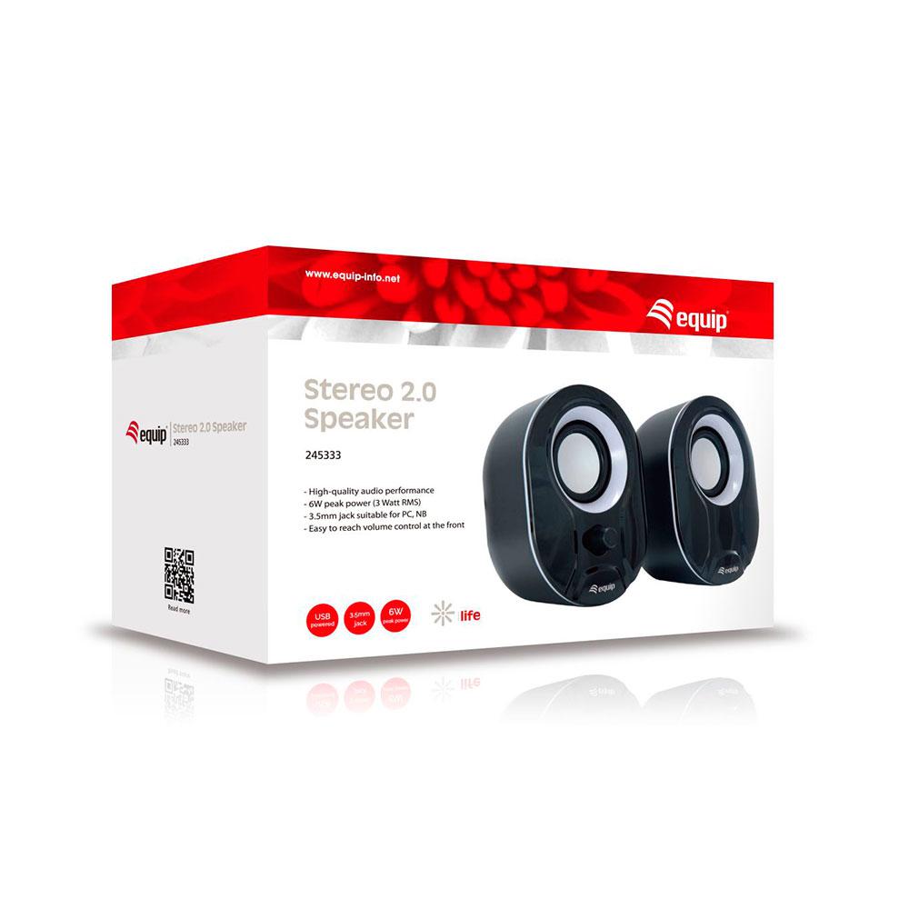 Altavoces 2.0 Equip Life 6w RMS Jack 3.5 Control de volumen / USB / Negro y blanco / 245333" - Imagen 2