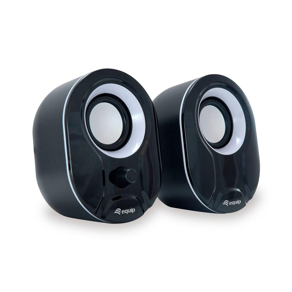 Altavoces 2.0 Equip Life 6w RMS Jack 3.5 Control de volumen / USB / Negro y blanco / 245333"