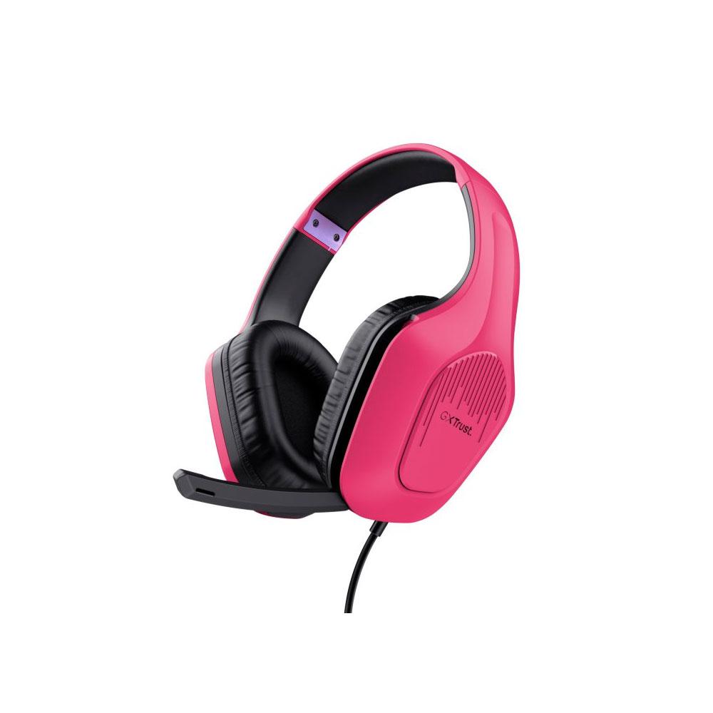 Auriculares Trust Gaming Gxt 415p Zirox Rosa / Multiplataforma Ps5 - Xbox - Nintendo - PC / Cable 1.2m / 24992
