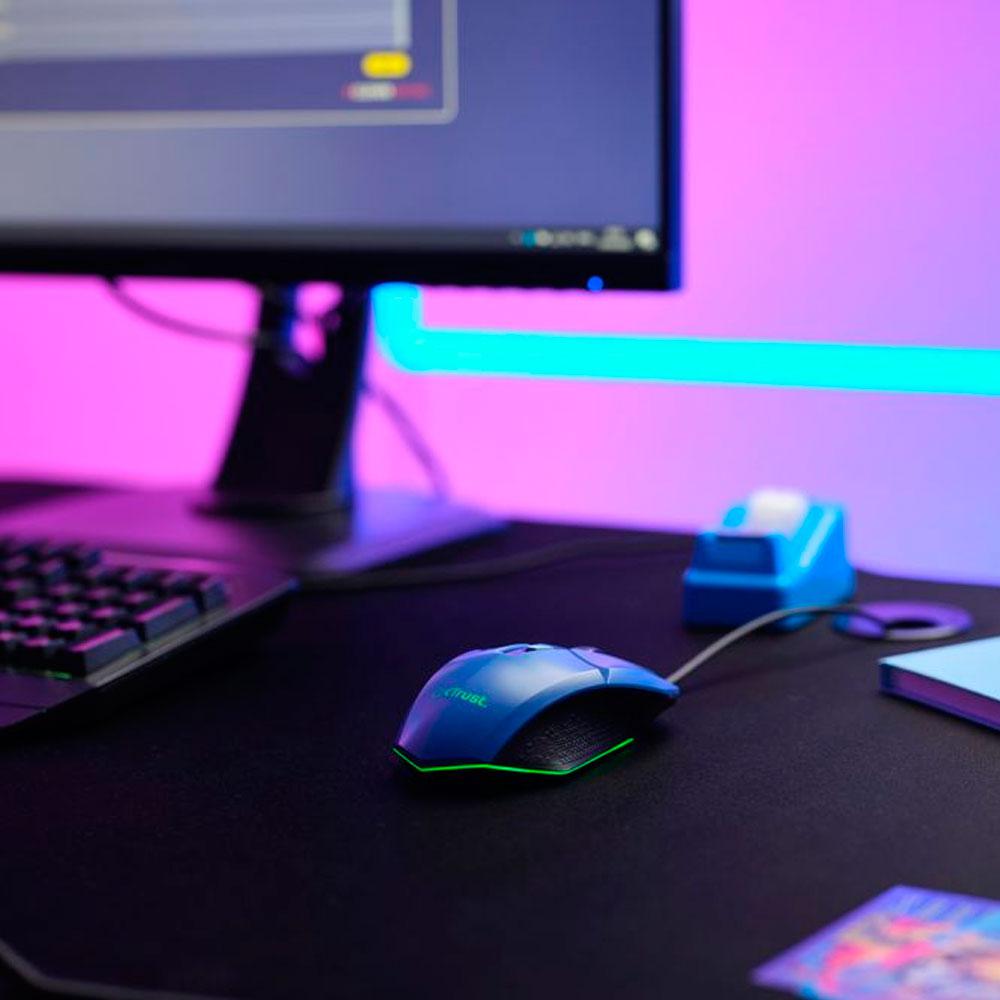 Raton Trust Gaming GXT 109 Felox Azul / 6.400 Dpi / RGB / 6 Botones / 25067 - Imagen 4