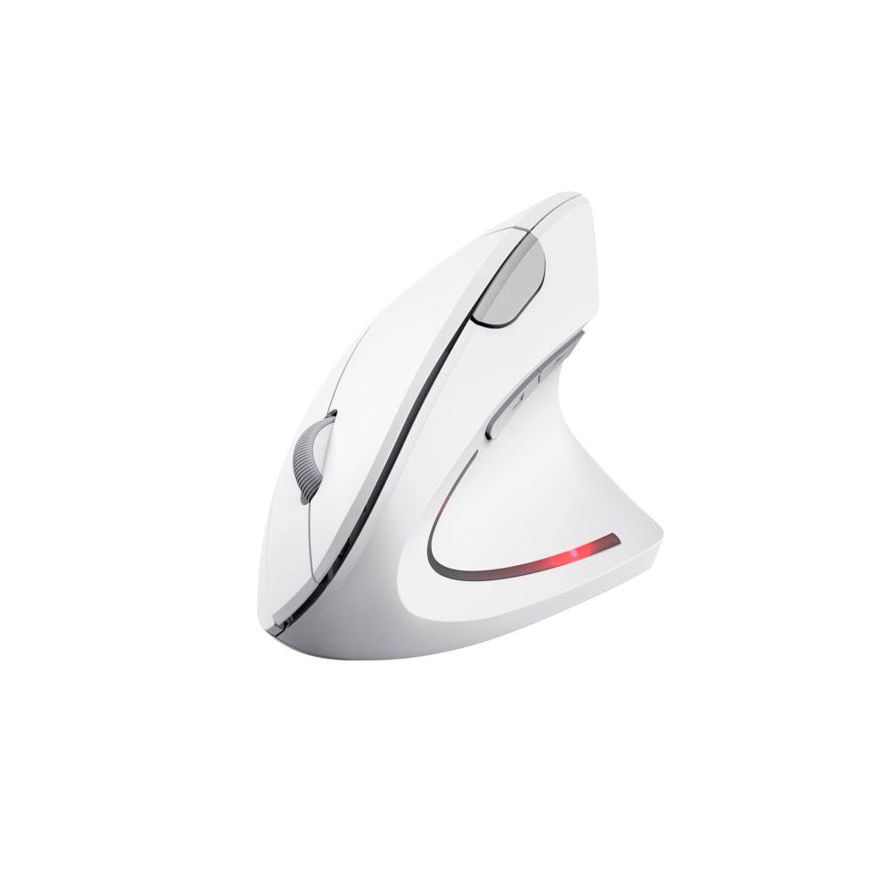 Raton Inalambrico Trust Ergo Ergonomico / Vertical / 800-1600dpi / Blanco / 25132