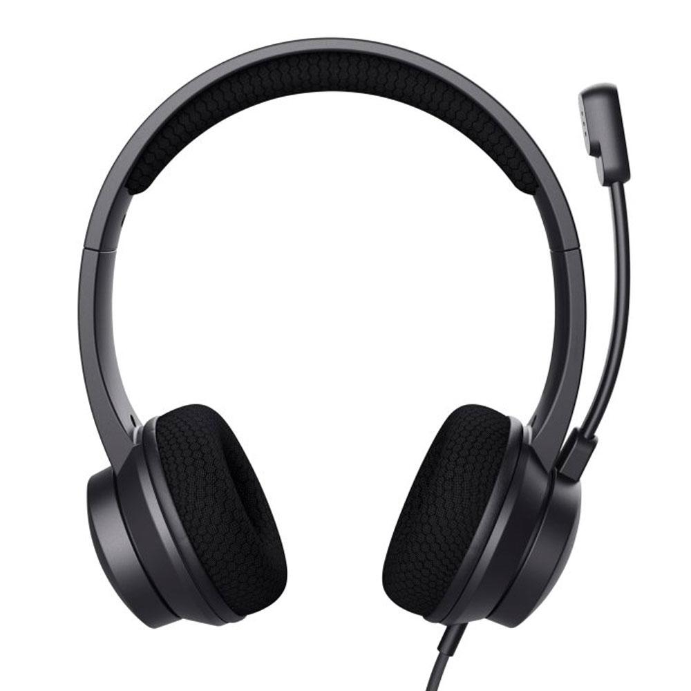 Auriculares Diadema Trust HS-260 / Usb / Cancelacion de ruido / Microfono plegable / Adaptador Type-C / Negro / 25334 - Imagen 3