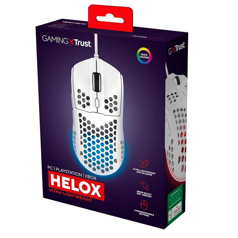 Raton Trust Gaming GXT 928W Helox Blanco / 6.400 Dpi / RGB / 6 Botones / Ultraligero / 25389 - Imagen 5