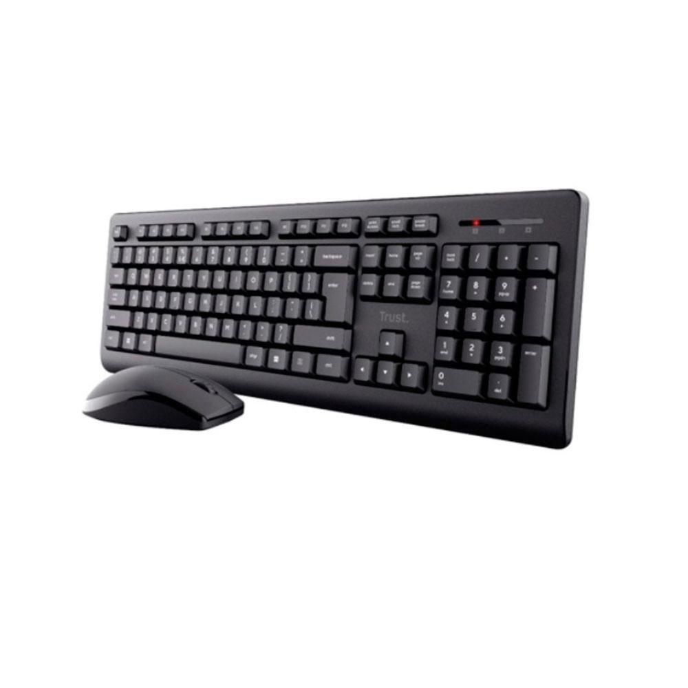Combo Teclado + Raton Inalambrico Trust Primo / Resistente a salpicaduras / Negro / 25433