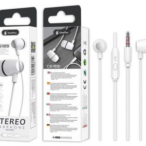 Auriculares con Microfono C6187 Basic Brione / Jack 3.5mm / 1.2m / Blanco / One+