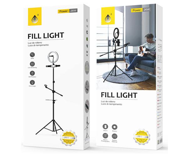 Anillo de Luz Led 26cm + Tripode Con 3 Soportes Movil + 1 Microfono Nr9103 3 modos de luz 26w Negro / 2901032 - Imagen 2