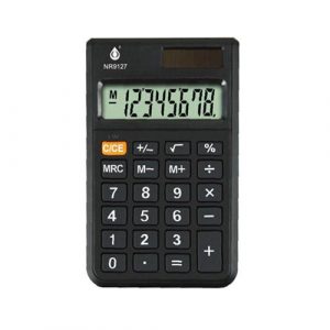 Calculadora de 8 Digitos / NR9127 / Pantalla Lcd / Energia Solar y Bateria 1.5v / Negro / One+