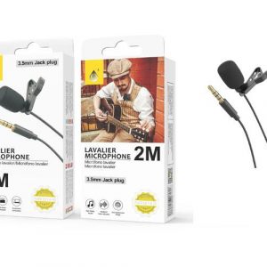 Microfono con clip solapa NR9143 / 2m / Negro / One+