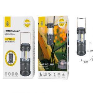 Linterna camping plegable NR9318 LED / 300 lumenes / IP54 / Resistente al agua / 4 horas uso / Gris / 2903189