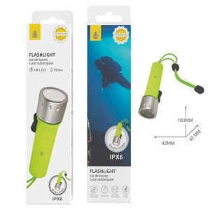 Linterna Buceo NR9343 LED 1W  / IPX6 / Resistente al agua / Bateria 4*AA / Amarilla / 2903439
