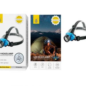 Linterna Frontal LED 3W NR9347 / 90º / 3 modos de luz / Bateria 3*AAA / Azul / 2903475