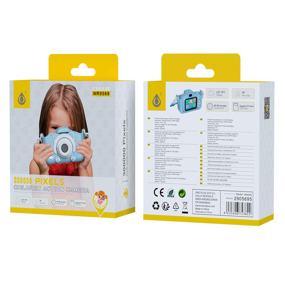 Camara Digital NR9569 Azul / Pantalla TFT 2 / MicroSD Hasta 32gb / 30 Fps / 300mAh / One+" - Imagen 2