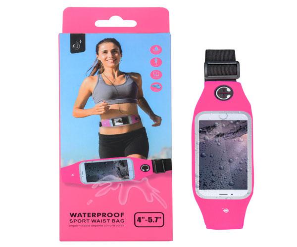 Cinturon smartphone impermeable running rosa / J7043
