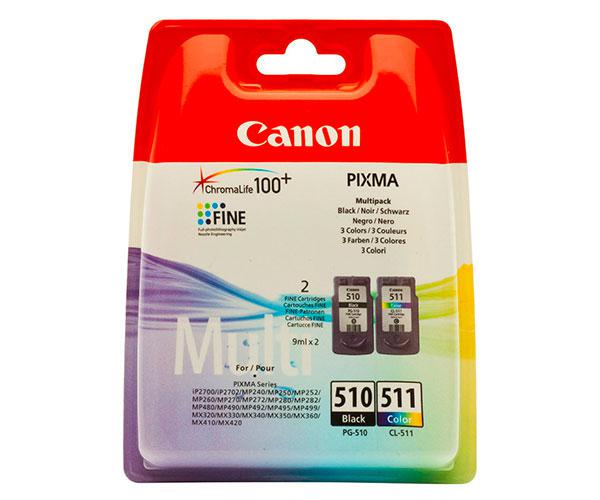 Tinta Original Canon Pack PG510 + CL511 / Negro + Color