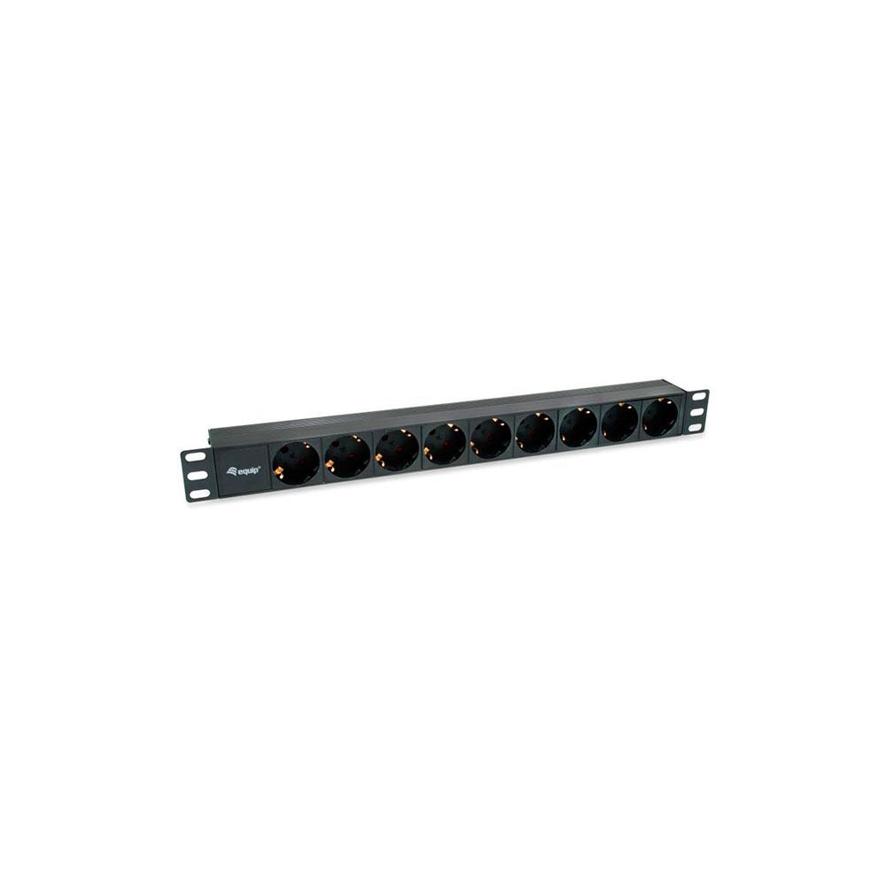 Regleta 9 tomas Equip / Para rack / 1.8 m / Negra / 333282