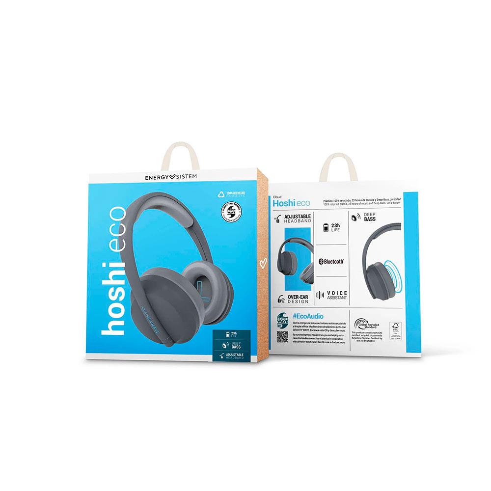 ÷ Headset bluetooth energy sistem hoshi grey eco 100% reclicado - gravity bt 5.3 drivers 40mm diadema - Imagen 6