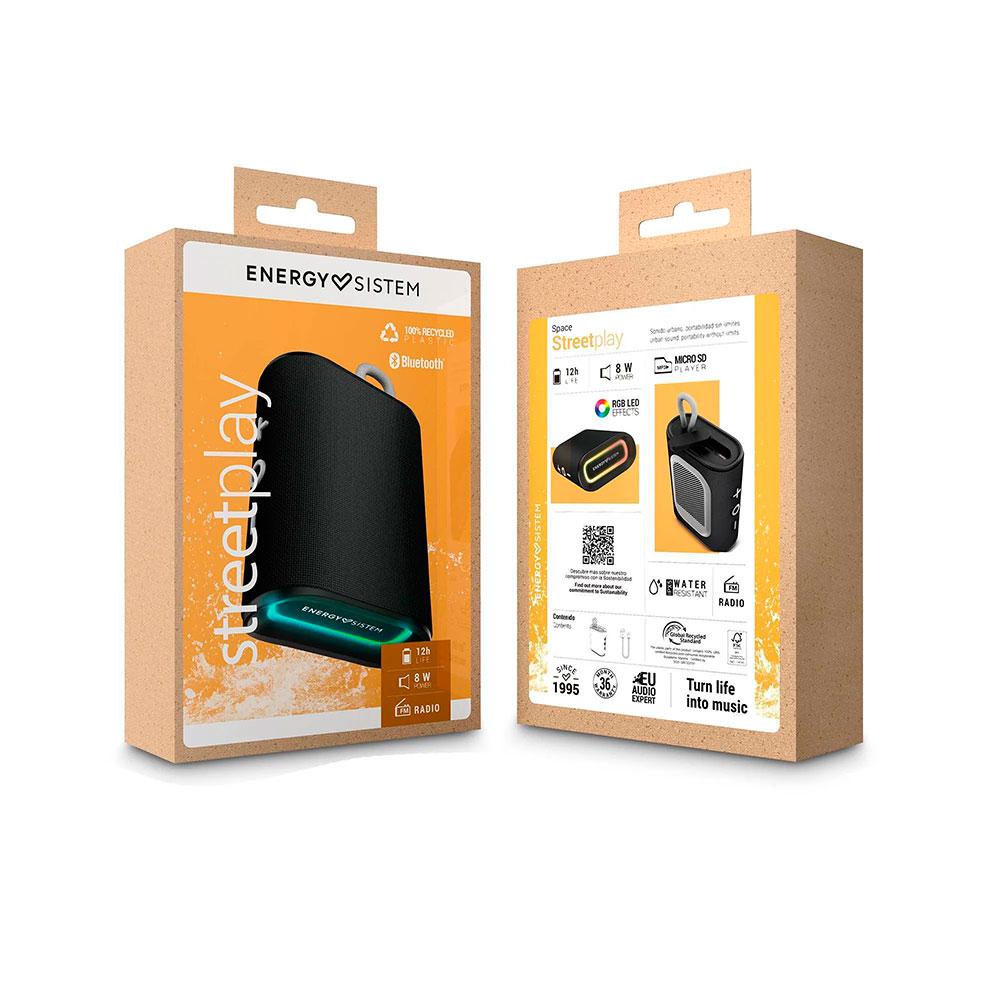 Altavoces Bluetooth Energy Sistem Streetplay / IPX6 / 12h de Autonomia / Lector Micro SD / Luces LED / Manos Libres / Negro / 458813 - Imagen 6
