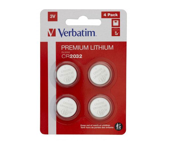 Pilas boton Litio Verbatim para placa base CR2032 pack 4 unid.