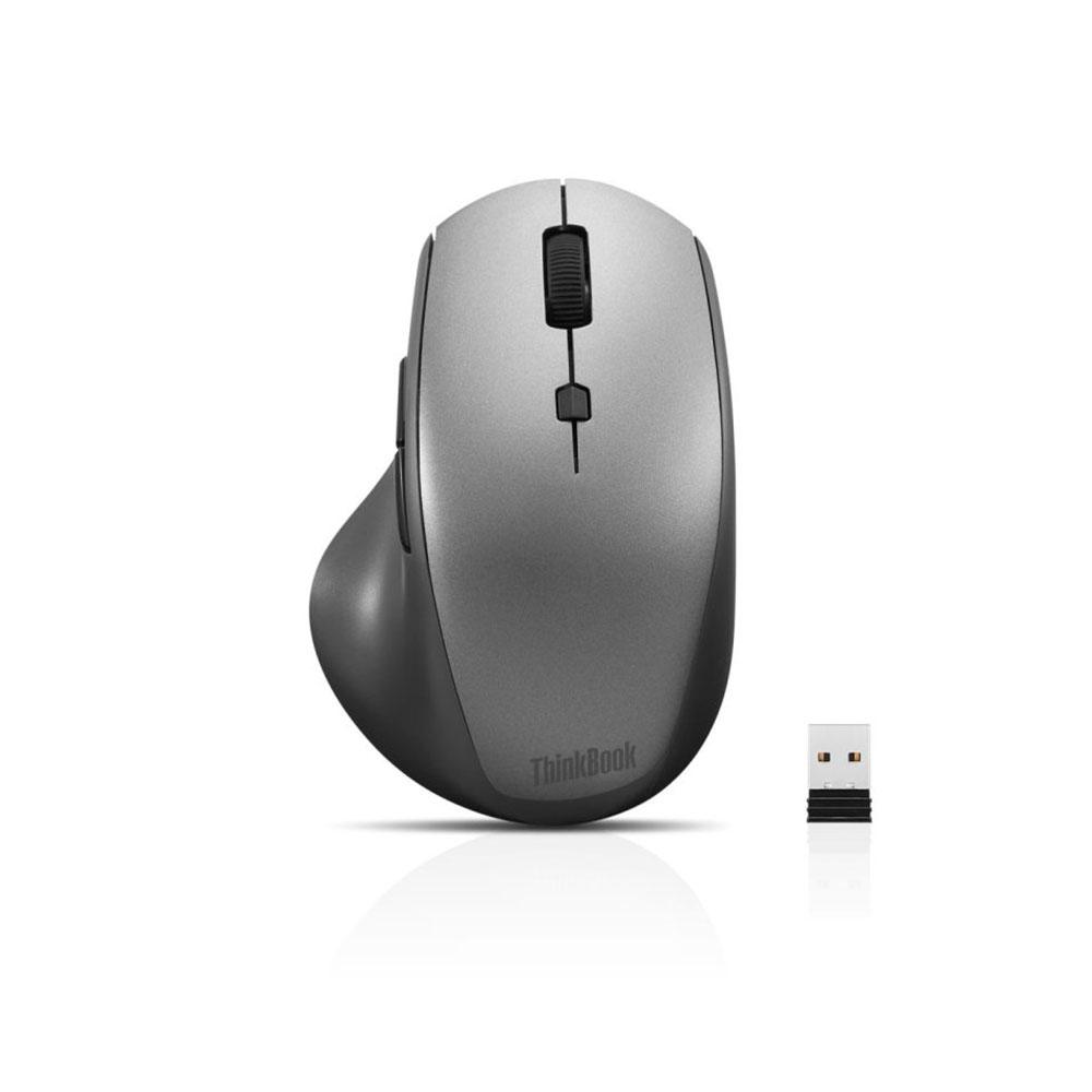 Raton Inalambrico Lenovo Thinkbook Ergonómico / 7 botones / 2400dpi / Plata - Negro / 4Y50V81591