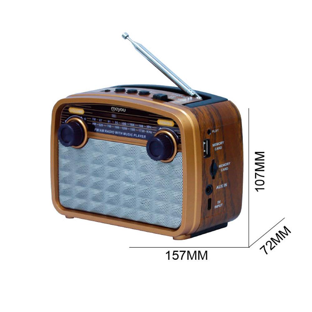 Radio portatil Am-Fm Bluetooth 5.0 con Antena YH0002 / 1200Mah / Altavoz externo / Mp3 MicroSD - Usb / Aux / Mayou / 7600029 - Imagen 3