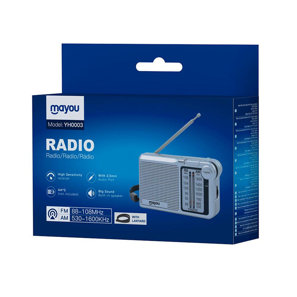 Radio portatil Am-Fm con Antena YH0003 / Altavoz externo / Plata / Mayou / 7600030 - Imagen 2