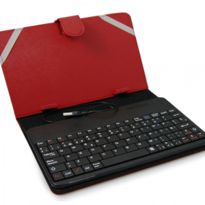 Funda universal tablet 6-7 pulgadas con teclado Bluetooth roja