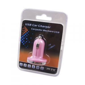 Cargador de coche-mechero Usb / 5v 1a / Rosa / Mtk