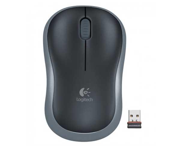 Raton óptico inalámbrico Logitech M185 Negro-Gris