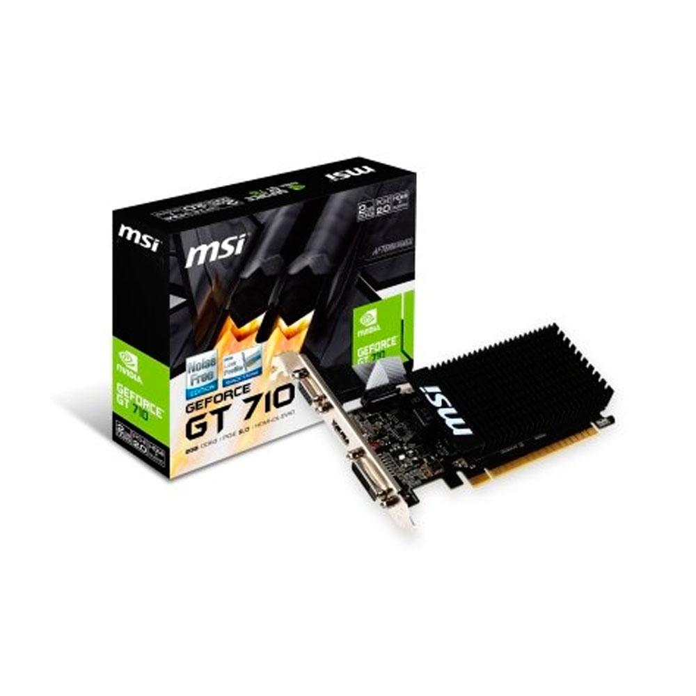 Tarjeta gráfica Msi GT 710 2GD3H LP / 2Gb DDR3 / DVI / HDMI / VGA / Perfil Bajo / 912-V809-3814