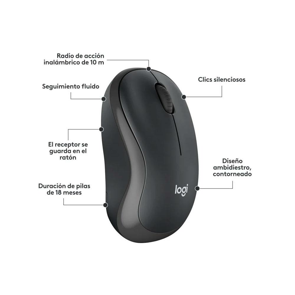 Combo Teclado + Raton inalámbrico Logitech MK295 Slilent Negro 920-009798 - Imagen 3