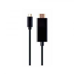 Cable de video Type-C a HDMI M/M / 1 m / 4K / Cablexpert / Negro / A-CM-HDMIM-01