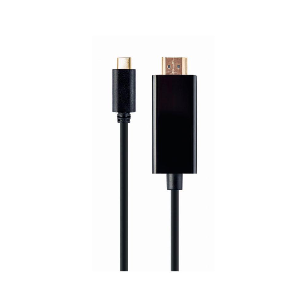 Cable de video Type-C a HDMI M/M / 1 m / 4K / Cablexpert / Negro / A-CM-HDMIM-01