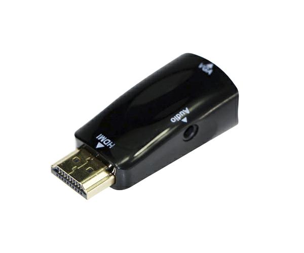 Adaptador HDMI a VGA Slim + audio Jack 3.5mm / Gembird a-hdmi-vga-02 / Negro