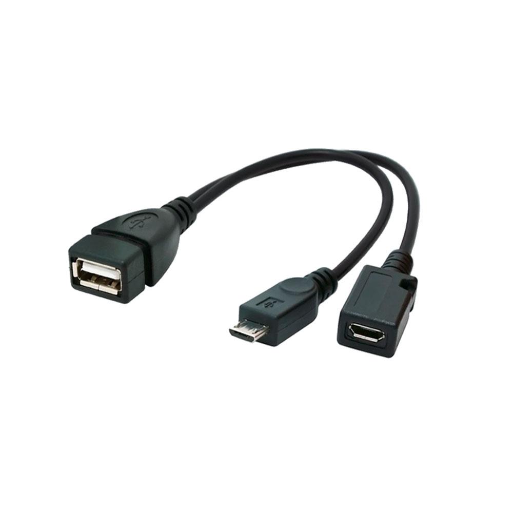 Cable OTG USB hembra tipo A a Micro-USB macho y hembra / a-otg-afbm-04