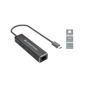 Hub Adaptador Type-C 5 en 1 / 2x USB3.2 / 2x USB-C / RJ-45 / Conceptronic / ABBY13B
