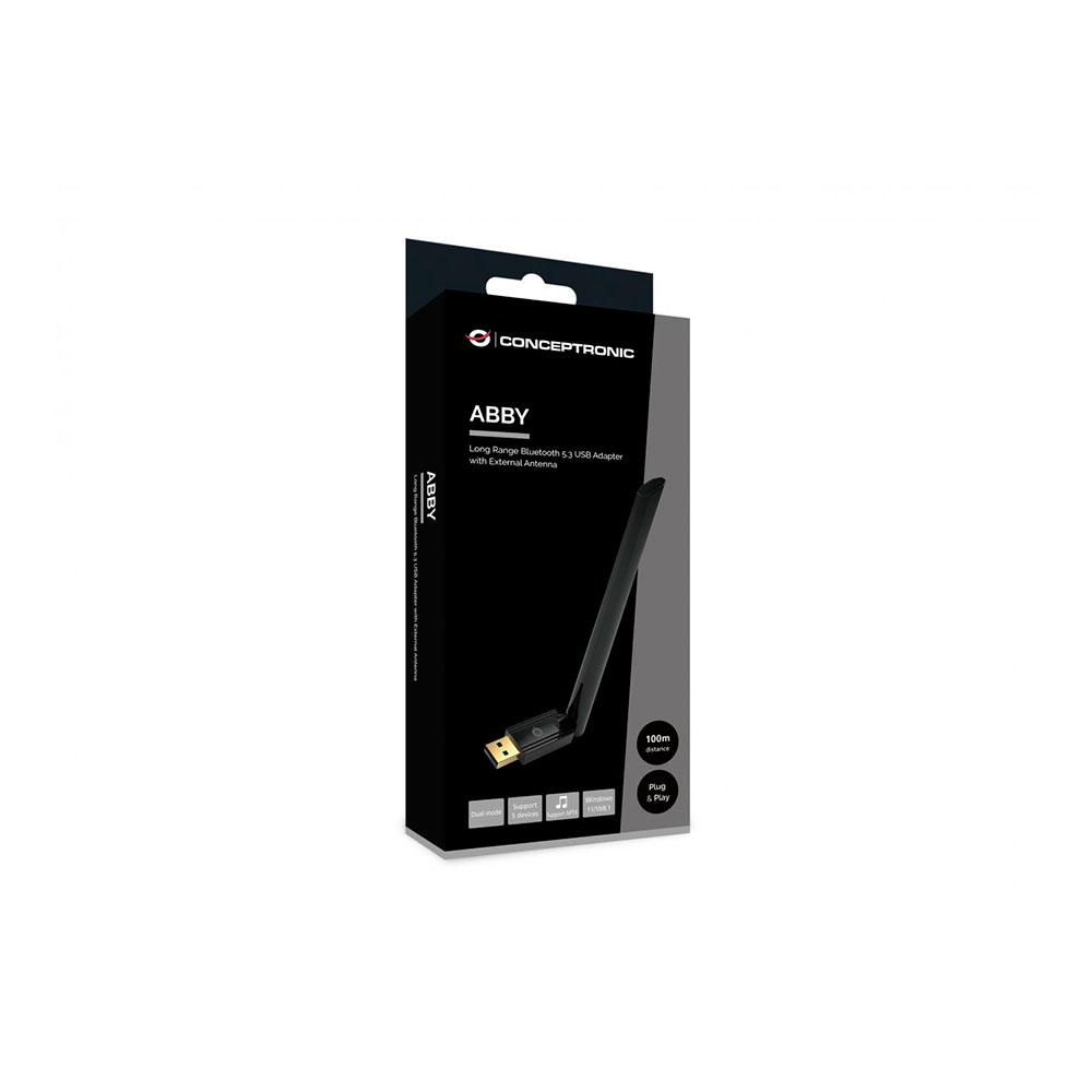 Adaptador Usb Mini Bluetooth 5.3 / Hasta 100m / Hasta 5 Dispositivos / Con Antena / Conceptronic / ABBY17B - Imagen 2