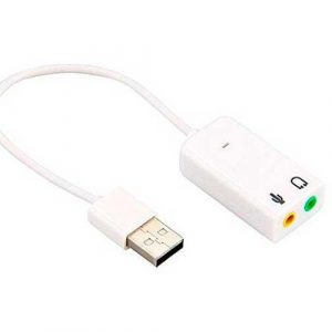 Tarjeta de sonido USB externa 7.1  audio + Microfono / Blanco