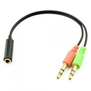 Cable adaptador de audio Jack 3.5mm auricular + Microfono h/m-m / Cablexpert Cca-418