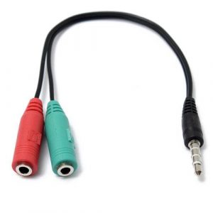 Adaptador Jack 3.5mm auricular + Microfono m/h-h / ps4 / smartphones / cca-417 Negro