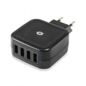 Cargador de red Usb x4 / 25w / Negro / Althea / Conceptronic / ALTHEA04B